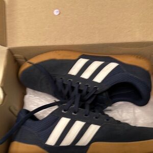 Adidas Dark Blue and White Trainers